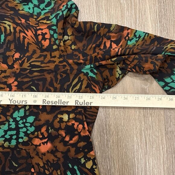 Chicos Zenergy Jacket Size 3 XL Leopard Print Zip Pockets Stretch Brown Green - Picture 4 of 9